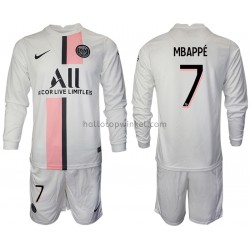 Paris Saint-Germain Voetbalshirt Kylian Mbappé 7 Kleuters/Kids Uit Tenue 2021-2022 Lange Mouw