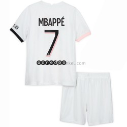 Paris Saint-Germain Voetbalshirt Kylian Mbappé 7 Kleuters/Kids Uit Tenue 2021-2022 Korte Mouw
