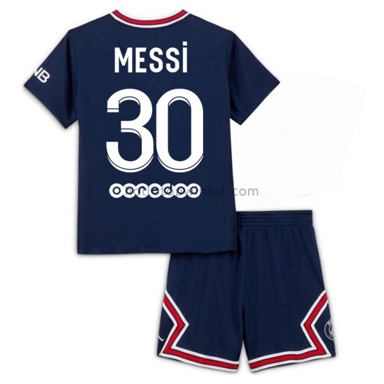 Paris Saint-Germain Voetbalshirt Lionel Messi 30 Kleuters/Kids Thuis Tenue 2021-2022 Korte Mouw