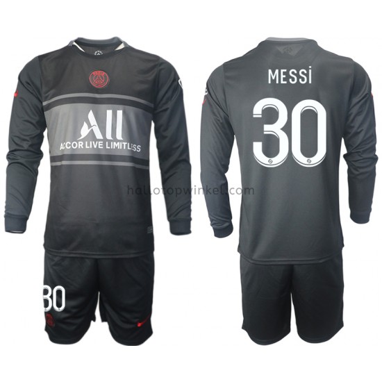 Paris Saint-Germain Voetbalshirt Lionel Messi 30 Kleuters/Kids Derde Tenue 2021-2022 Lange Mouw