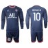 Paris Saint-Germain Voetbalshirt Neymar JR 10 Kleuters/Kids Thuis Tenue 2021-2022 Lange Mouw