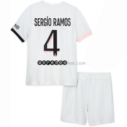 Paris Saint-Germain Voetbalshirt Sergio Ramos 4 Kleuters/Kids Uit Tenue 2021-2022 Korte Mouw