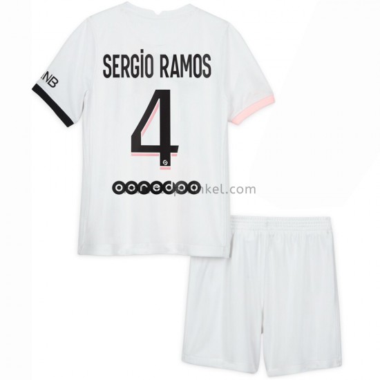 Paris Saint-Germain Voetbalshirt Sergio Ramos 4 Kleuters/Kids Uit Tenue 2021-2022 Korte Mouw