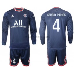 Paris Saint-Germain Voetbalshirt Sergio Ramos 4 Kleuters/Kids Thuis Tenue 2021-2022 Lange Mouw