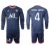 Paris Saint-Germain Voetbalshirt Sergio Ramos 4 Kleuters/Kids Thuis Tenue 2021-2022 Lange Mouw