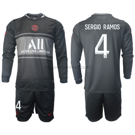 Paris Saint-Germain Voetbalshirt Sergio Ramos 4 Kleuters/Kids Derde Tenue 2021-2022 Lange Mouw
