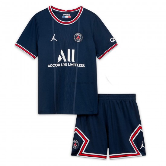 Paris Saint-Germain Voetbalshirt Kleuters/Kids Thuis Tenue 2021-2022 Korte Mouw