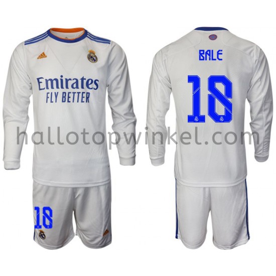 Real Madrid Voetbalshirt Bale 18 Kleuters/Kids Thuis Tenue 2021-2022 Lange Mouw