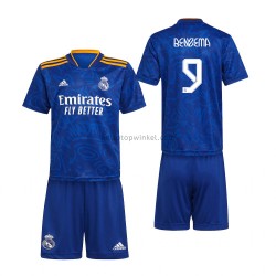 Real Madrid Voetbalshirt Karim Benzema 9 Kleuters/Kids Uit Tenue 2021-2022 Korte Mouw