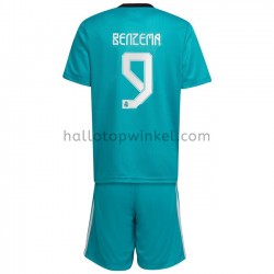 Real Madrid Voetbalshirt Karim Benzema 9 Kleuters/Kids Derde Tenue 2021-2022 Korte Mouw