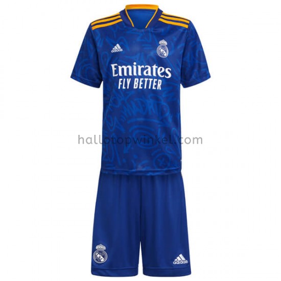Real Madrid Voetbalshirt Kleuters/Kids Uit Tenue 2021-2022 Korte Mouw