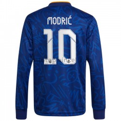 Real Madrid Voetbalshirt Luka Modrić 10 Uit Tenue 2021-2022 Lange Mouw