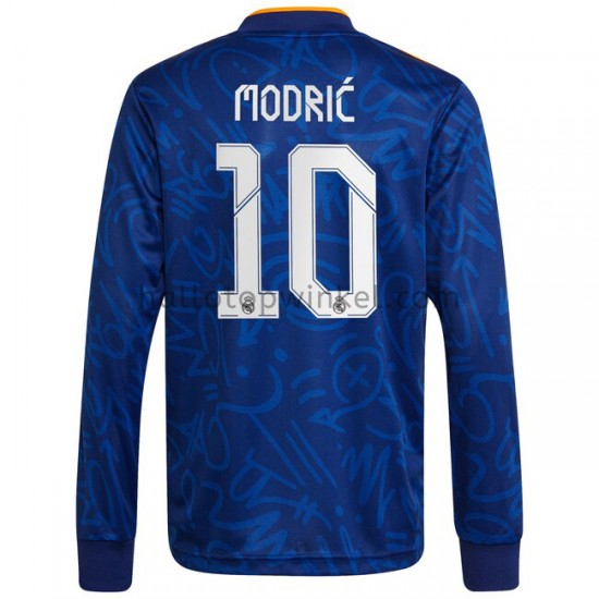 Real Madrid Voetbalshirt Luka Modrić 10 Uit Tenue 2021-2022 Lange Mouw