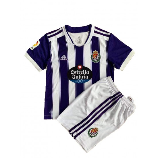 Real Valladolid Voetbalshirt Kleuters/Kids Thuis Tenue 2021-2022 Korte Mouw