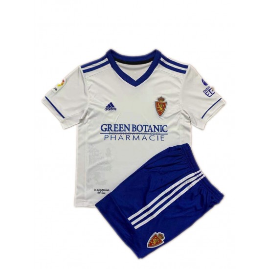 Real Zaragoza Voetbalshirt Kleuters/Kids Thuis Tenue 2021-2022 Korte Mouw