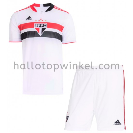 São Paulo Voetbalshirt Kleuters/Kids Thuis Tenue 2021-2022 Korte Mouw