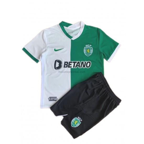 Sporting CP Voetbalshirt Kleuters/Kids Stromp Thuis Tenue 2021-2022 Korte Mouw