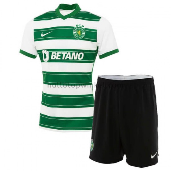 Sporting CP Voetbalshirt Kleuters/Kids Thuis Tenue 2021-2022 Korte Mouw