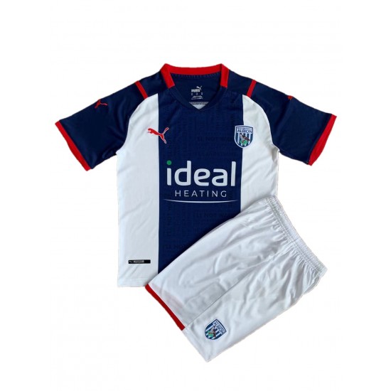 West Bromwich Albion Voetbalshirt Kleuters/Kids Thuis Tenue 2021-2022 Korte Mouw