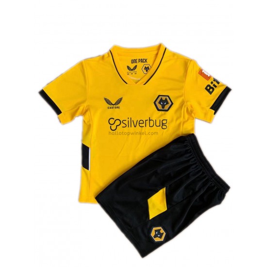 Wolverhampton Wanderers Voetbalshirt Kleuters/Kids Thuis Tenue 2021-2022 Korte Mouw
