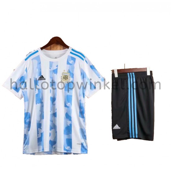 Argentinië Voetbalshirt Kleuters/Kids Thuis Tenue 2021 Korte Mouw
