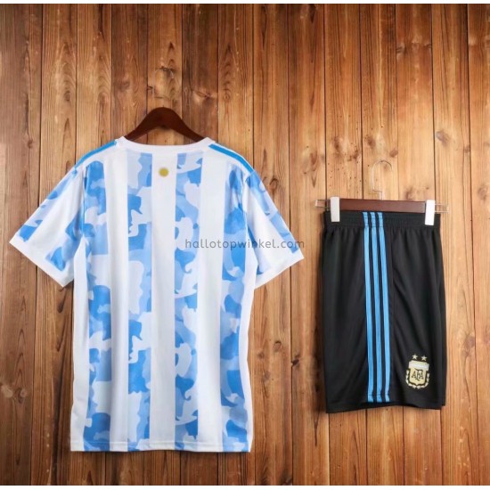 Argentinië Voetbalshirt Kleuters/Kids Thuis Tenue 2021 Korte Mouw