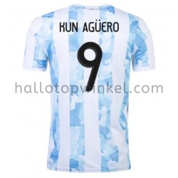 Argentinië Voetbalshirt Kun Aguero 9 Thuis Tenue 2021 Korte Mouw