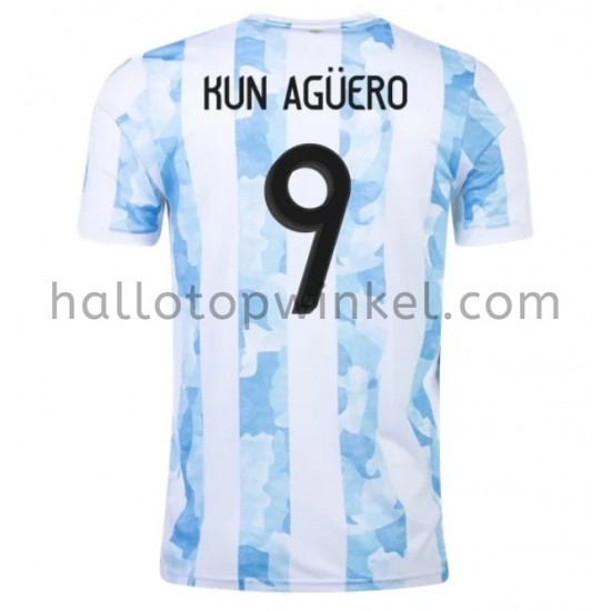 Argentinië Voetbalshirt Kun Aguero 9 Thuis Tenue 2021 Korte Mouw
