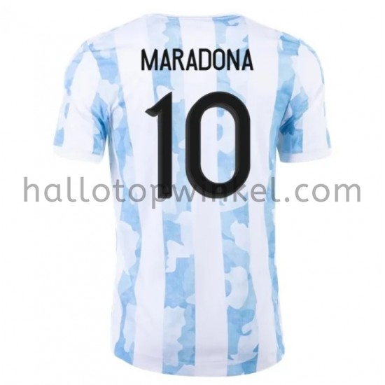 Argentinië Voetbalshirt Maradona 10 Thuis Tenue 2021 Korte Mouw