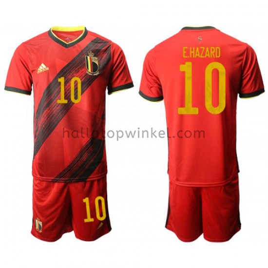 België Voetbalshirt Eden Hazard 10 Kleuters/Kids Thuis Tenue EK 2020 Korte Mouw