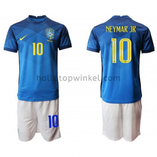 Brazilië Voetbalshirt Neymar JR 10 Kleuters/Kids Uit Tenue 2020-2021 Korte Mouw