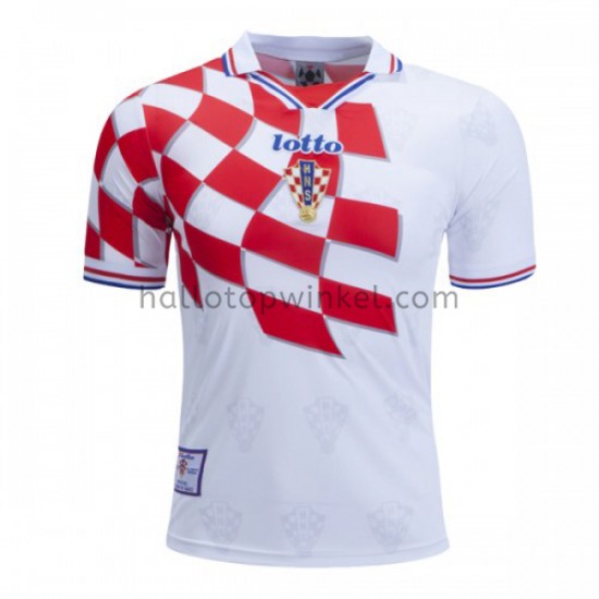 Kroatië Voetbalshirt Retro Thuis Tenue 1998 Korte Mouw