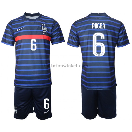 Frankrijk Voetbalshirt Paul Pogba 6 Kleuters/Kids Thuis Tenue EK 2020 Korte Mouw