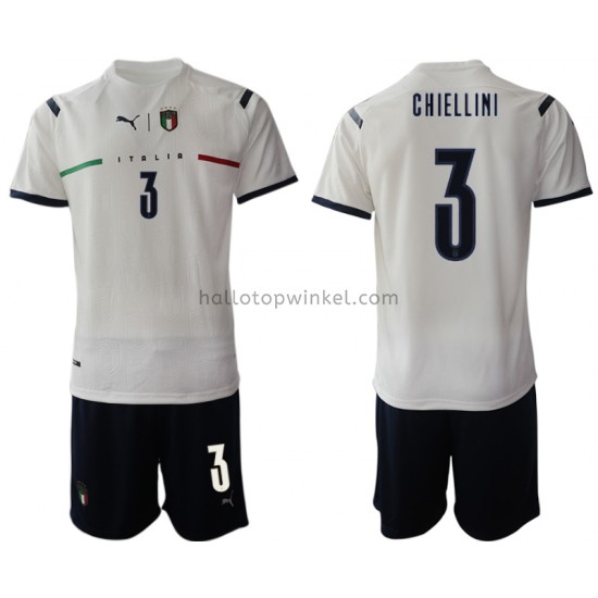 Italië Voetbalshirt Giorgio Chiellini 3 Kleuters/Kids Uit Tenue 2021-2022 Korte Mouw