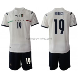 Italië Voetbalshirt Leonardo Bonucci 19 Kleuters/Kids Uit Tenue 2021-2022 Korte Mouw