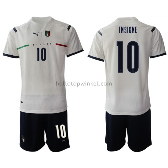 Italië Voetbalshirt Lorenzo Insigne 10 Kleuters/Kids Uit Tenue 2021-2022 Korte Mouw