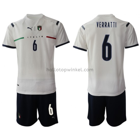 Italië Voetbalshirt Marco Verratti 6 Kleuters/Kids Uit Tenue 2021-2022 Korte Mouw
