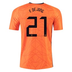 Nederland Voetbalshirt Frenkie de Jong 21 Thuis Tenue EK 2020 Korte Mouw