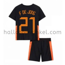 Nederland Voetbalshirt Frenkie de Jong 21 Kleuters/Kids Uit Tenue EK 2020 Korte Mouw