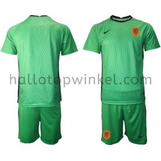 Nederland Voetbalshirt Doelman Kleuters/Kids Uit Tenue EK 2020 Korte Mouw