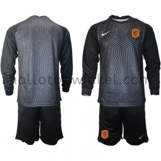 Nederland Voetbalshirt Doelman Kleuters/Kids Thuis Tenue EK 2020 Lange Mouw