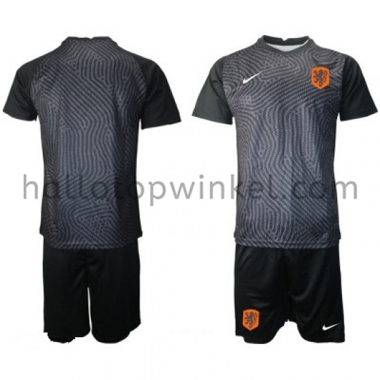 Nederland Voetbalshirt Doelman Kleuters/Kids Thuis Tenue EK 2020 Korte Mouw