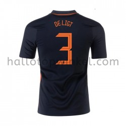 Nederland Voetbalshirt MATTHIJS DE LIGT 3 Uit Tenue EK 2020 Korte Mouw