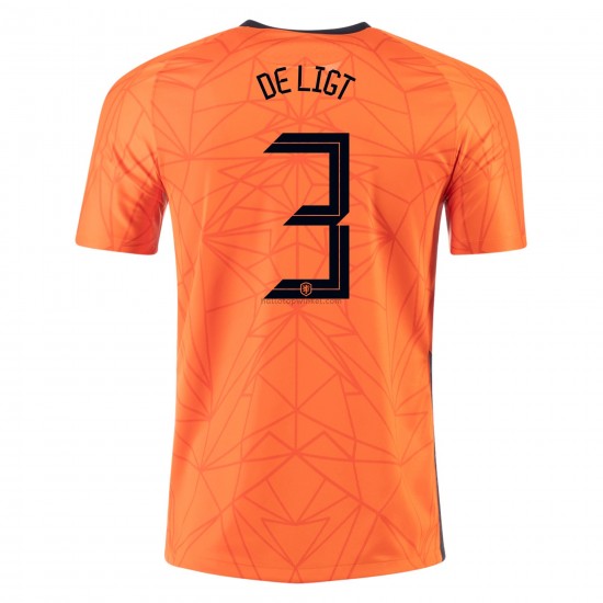 Nederland Voetbalshirt MATTHIJS DE LIGT 3 Thuis Tenue EK 2020 Korte Mouw