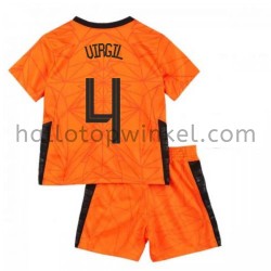 Nederland Voetbalshirt Virgil van Dijk 4 Kleuters/Kids Thuis Tenue EK 2020 Korte Mouw