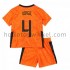 Nederland Voetbalshirt Virgil van Dijk 4 Kleuters/Kids Thuis Tenue EK 2020 Korte Mouw