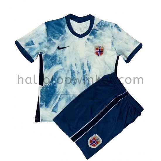 Noorwegen Voetbalshirt Kleuters/Kids Uit Tenue 2020-2021 Korte Mouw