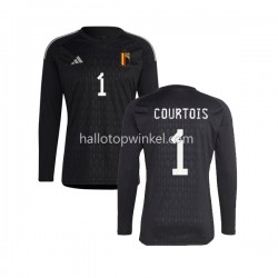 België Voetbalshirt Courtois 1 Doelman Heren Uit Tenue 2022 Lange Mouw