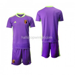 België Voetbalshirt Courtois 1 Doelman Kleuters/Kids Uit Tenue 2021-2022 Korte Mouw