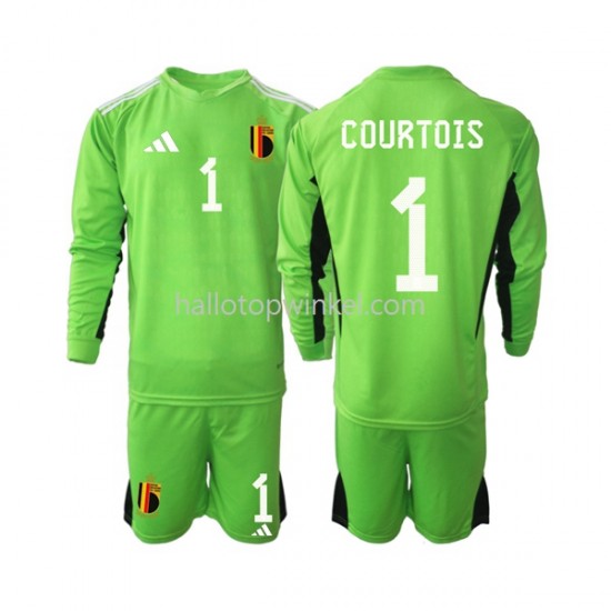 België Voetbalshirt Courtois 1 Doelman Kleuters/Kids Thuis Tenue 2021-2022 Lange Mouw